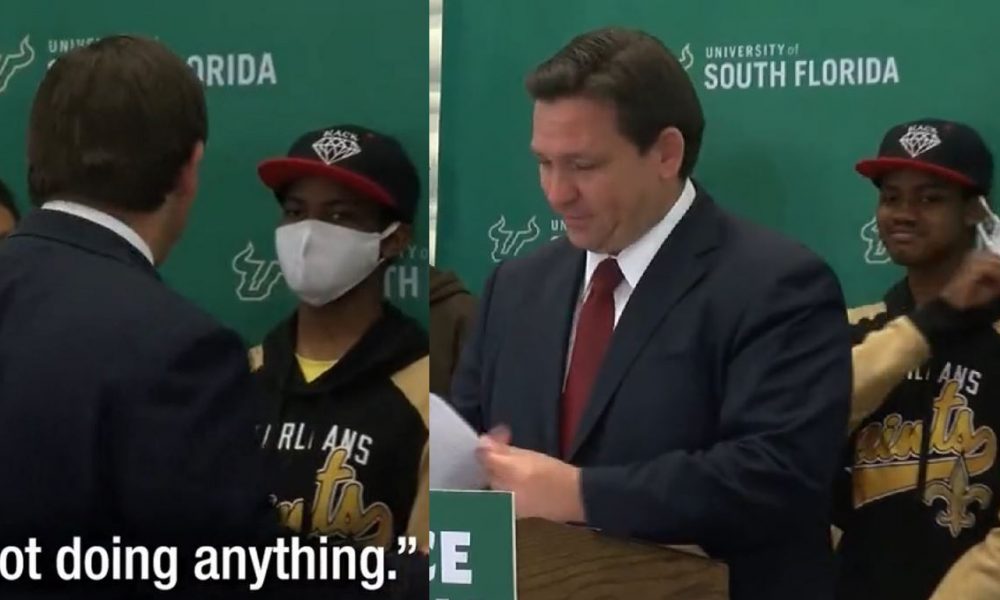 Ron DeSantis USF mask