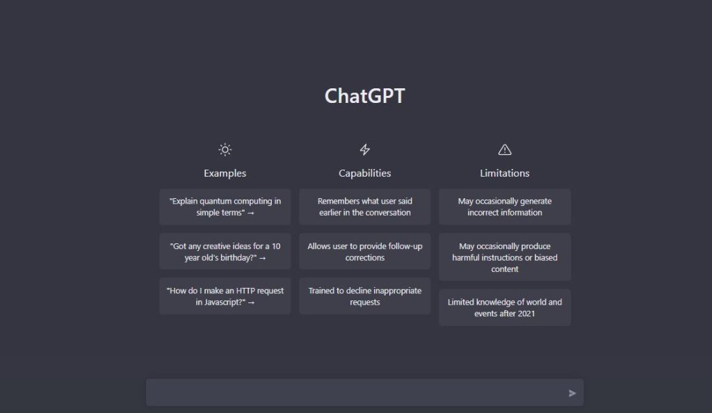 chatgpt homepage