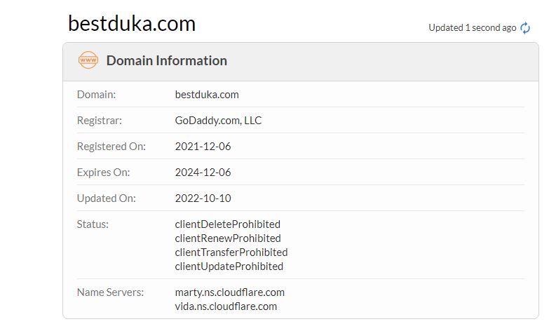 Bestduka whois record