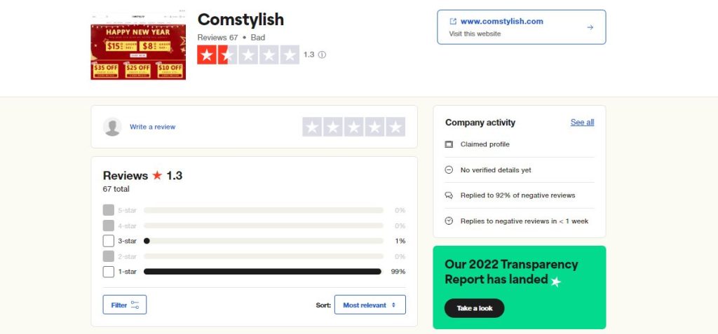 Comstylish trustpilot