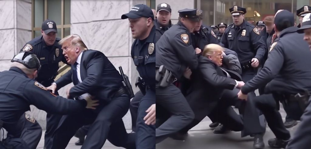 trump arrested pictures AI