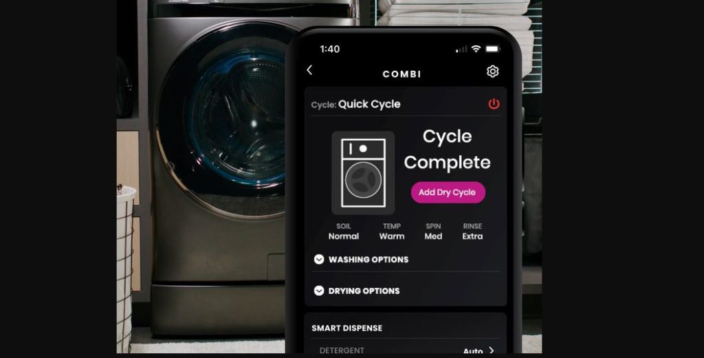 Ge One and Done Washer and Dryer smart features