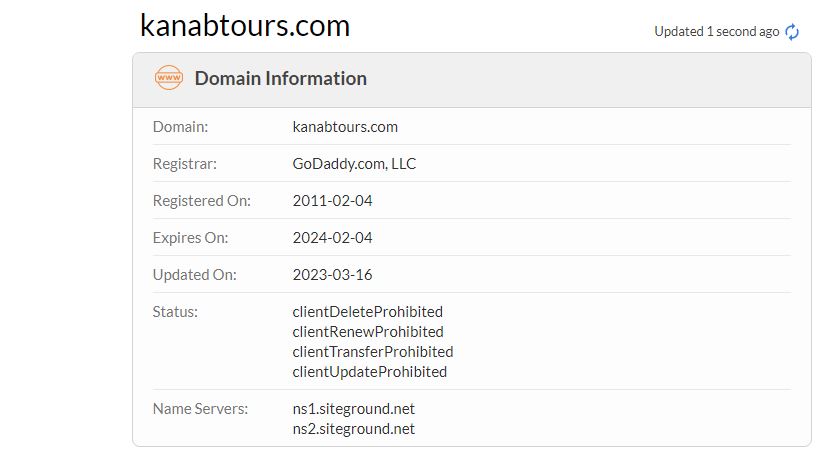 Kanabtours whois