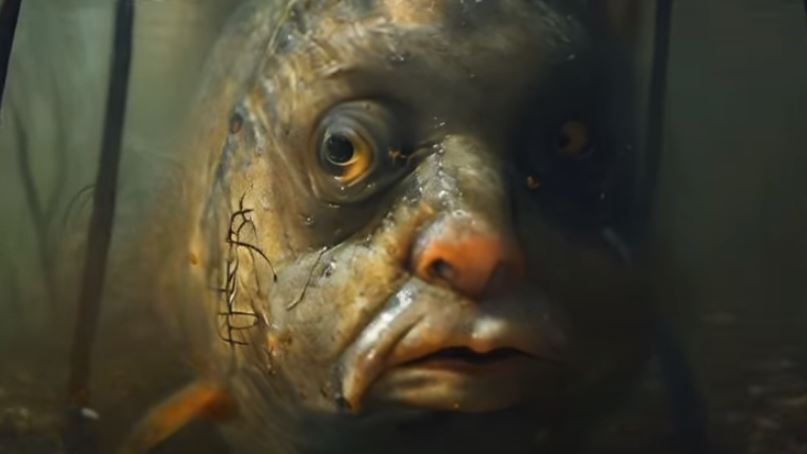 Human faced fish