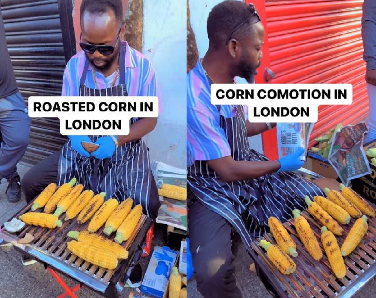 nigerian man selling corn in uk